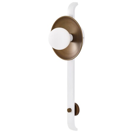 Nuvo Colby 1-Light Wall Sconce White and Natural Brass 60/7741